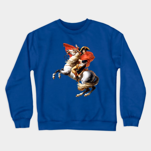 Napoleon Crossing the Alps Painting by Jacques-Louis David Crewneck Sweatshirt by Dystopianpalace
